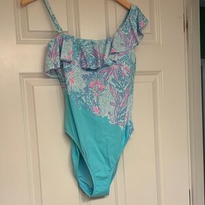 NWT Lilly Pulitzer Caelum Ruffle One-Piece Swimsuit - size 10